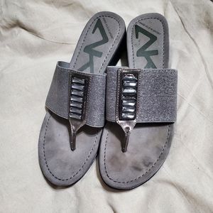anne klein silver sport sandal